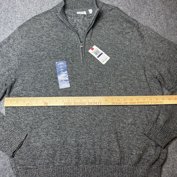 NWT IZOD Fieldhouse 2X-Large Gray Carbon Pullover Knit Sweater 1/4 Zip - Picture 7 of 8